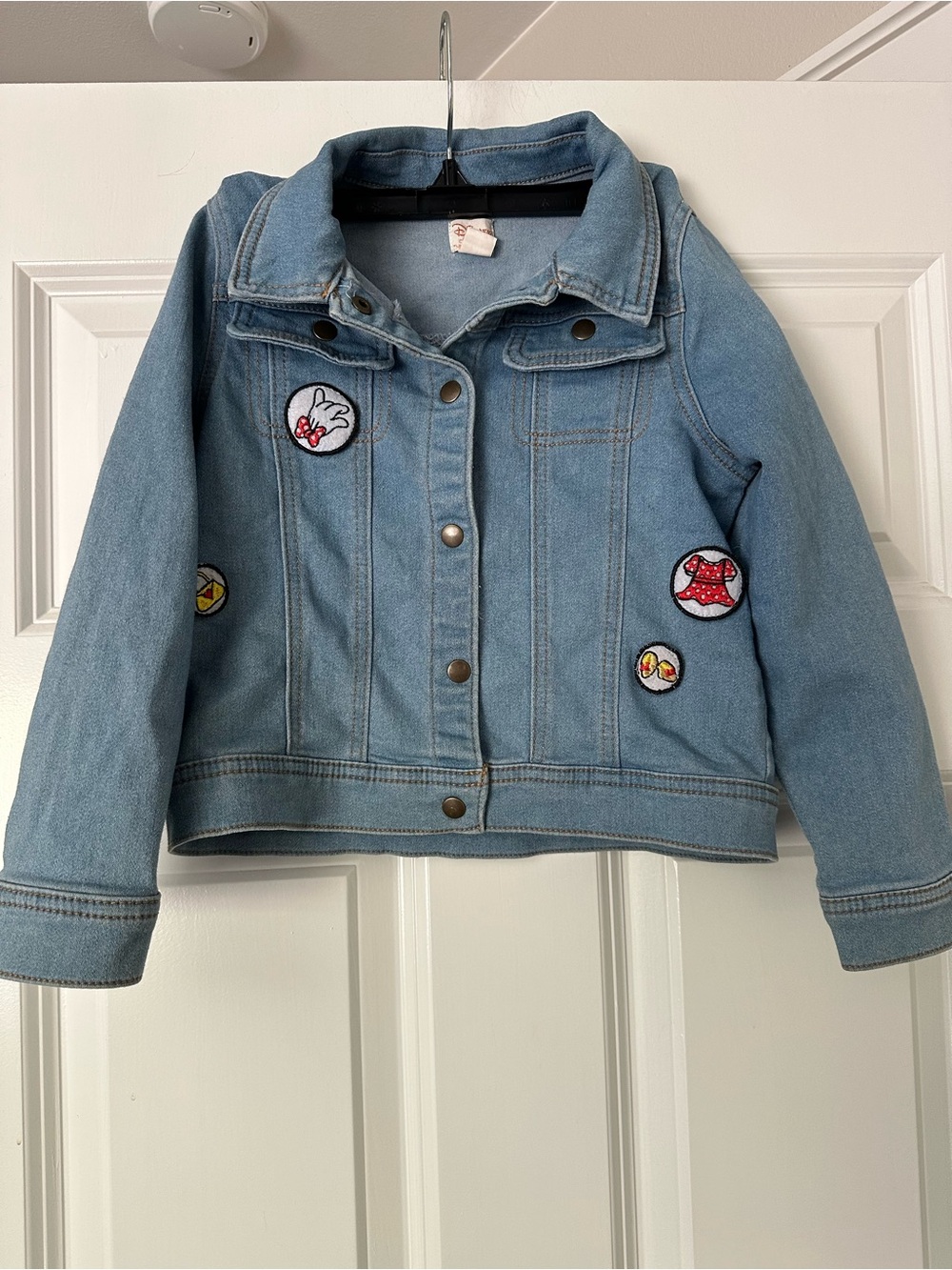 Girls Light Blue Denim Jacket with Fun Patches